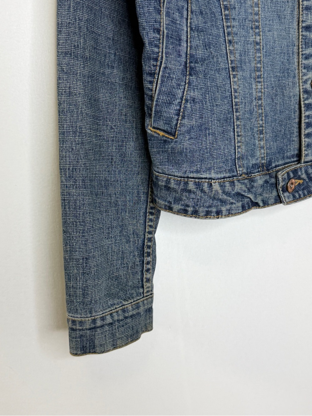 Vintage Tommy Hilfiger Jeans Moto Denim Jacket Womens Small Stonewash Blue Y2K - Picture 4 of 9